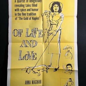 Of Life And Love 1954 One Sheet Movie Poster Anna Magnani, Dachshund, Dog